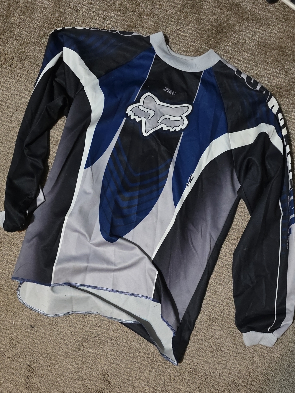 Fox Blue and Black Long Sleeve Motocross Jersey